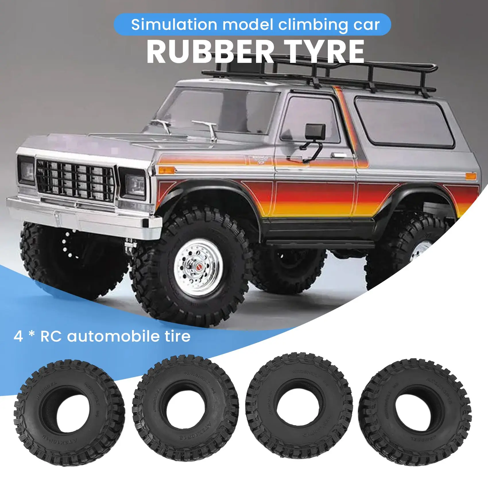 A04F-4PCS 110MM 1.9 Rubber Wiel Band Banden Voor 1/10 RC Crawler Auto Axiale SCX10 90046 SCX10 III AXI03007 Traxxas TRX4 D90