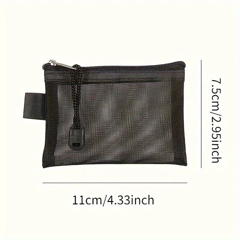 Mini Mesh Coin Purse, Zipper Portable Clutch Wallet, Versatile Simple Storage Bag, for Boys Girls Small Card Bag