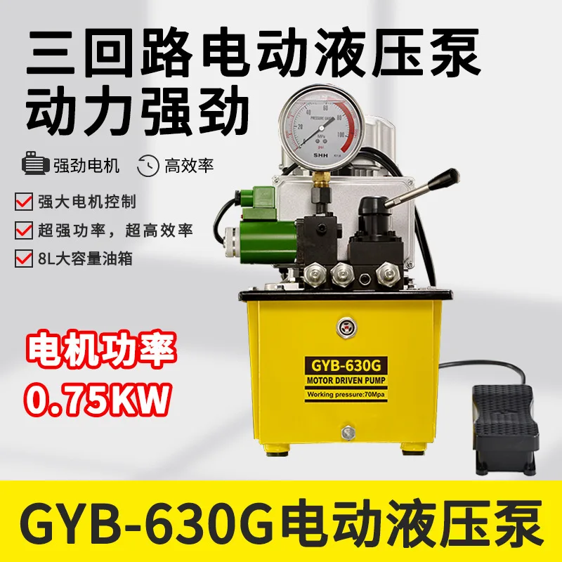 Ultra High Pressure Electric Pump Hydraulic Press Three Loop Solenoid Valve Hydraulic Oil Pump with Foot Control