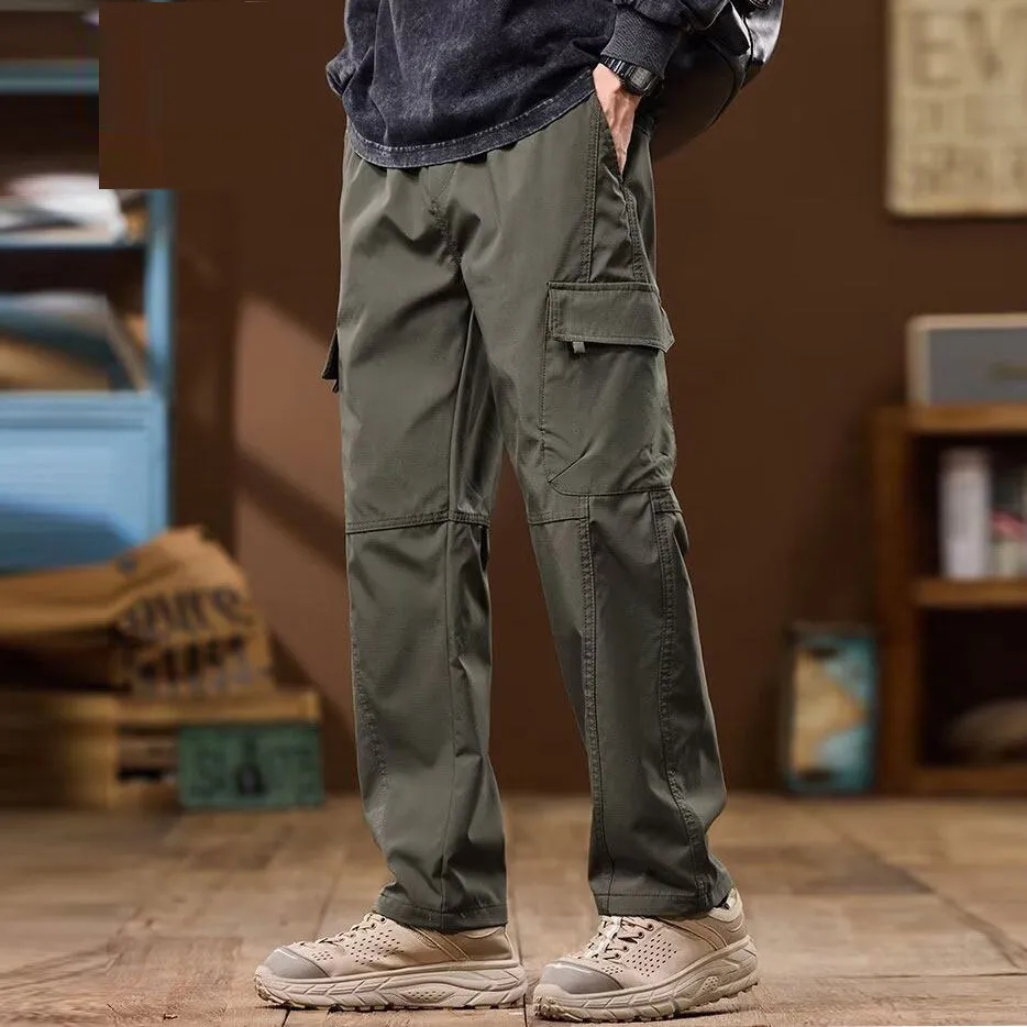 Men's Casual Work Trousers Spring Autumn Straight Leg Multi-Pocket Labor Protection Wear Resistant  Welding Heat Resi...