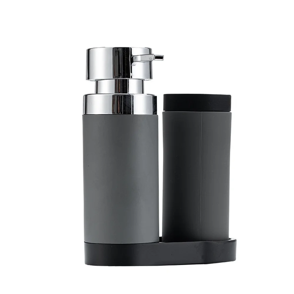 Black Silicone Resin Soap Dispenser Hand Press Liquid Bottle For Kitchen Sink Bathroom Countertop Home Improvement Set