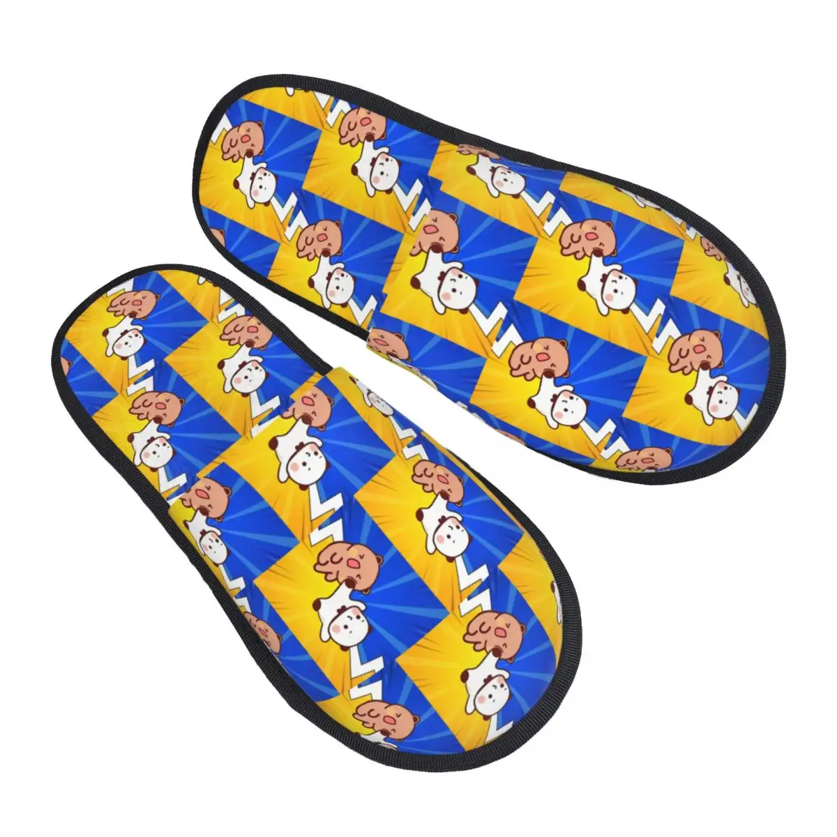 Zapatillas de casa Bubu Dudu con estampado personalizado para mujer, pantuflas mullidas de espuma viscoelástica con animación cálida y acogedora, zapatos para interiores y exteriores