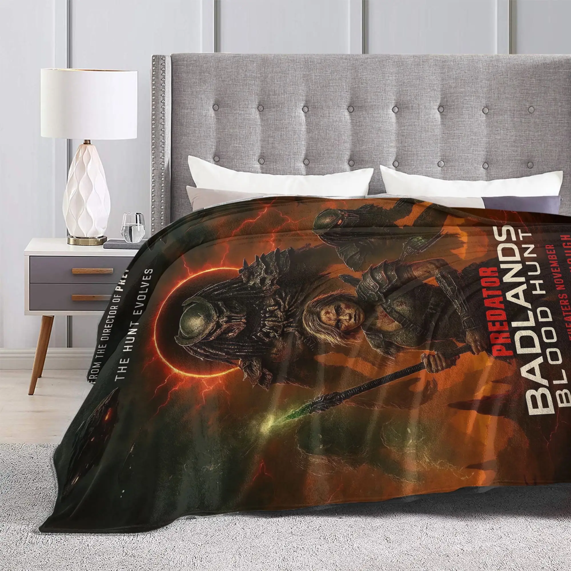 Predator Badlands 2025 Movies Blanket  Warm Fluffy Plush Bedding Throws For Couch Chair Bed Picnic Flannel Bedspread Bed Cover
