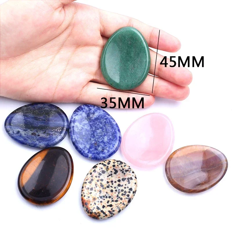 Beautiful Seven Chakra Forget Worry Stones Crystal Healing Success Health Wealth Reiki Home Energy Gemstone Thumb Massage Stones