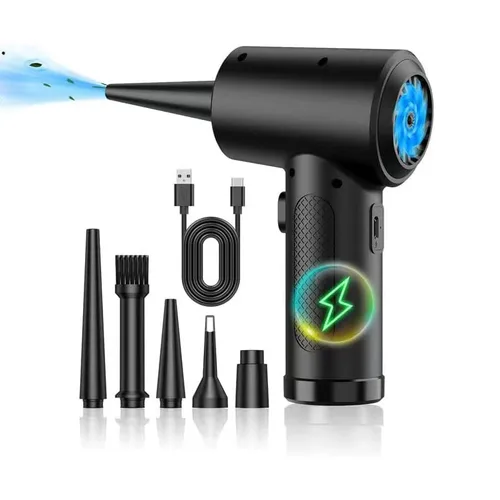 Plumero de aire comprimido para ordenadores, soplador de aire inalámbrico portátil, limpieza de ordenador con luz LED para teclado de PC, migas de coche