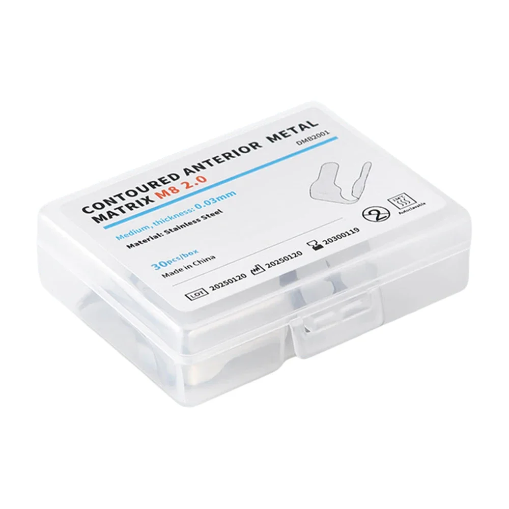 30Pcs Dental Matrix Band Kit, Metal Sectional Matrix System for Anterior Teeth, Contoured & Universal Matrices Dental Supplies