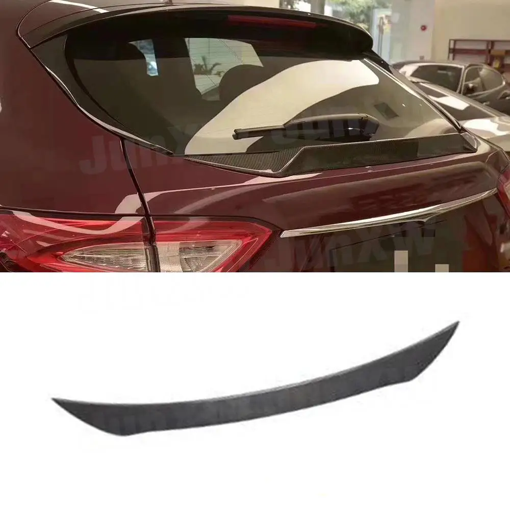 Dry Carbon Fiber Body Kit For Maserati Levante 4 Door 2016-2019 Front Lip Splitters Vent Trim Covers Rear Lip Middle Spoiler FRP