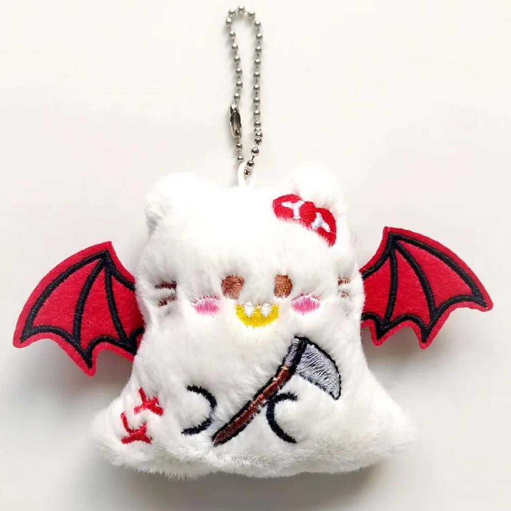 Hello Kitty Peluches Peluche Nome della bambola Tag Diavolo di Halloween Kuromi Peluche Ciondolo cartone animato Portachiavi Accessori per borse Regalo autentico