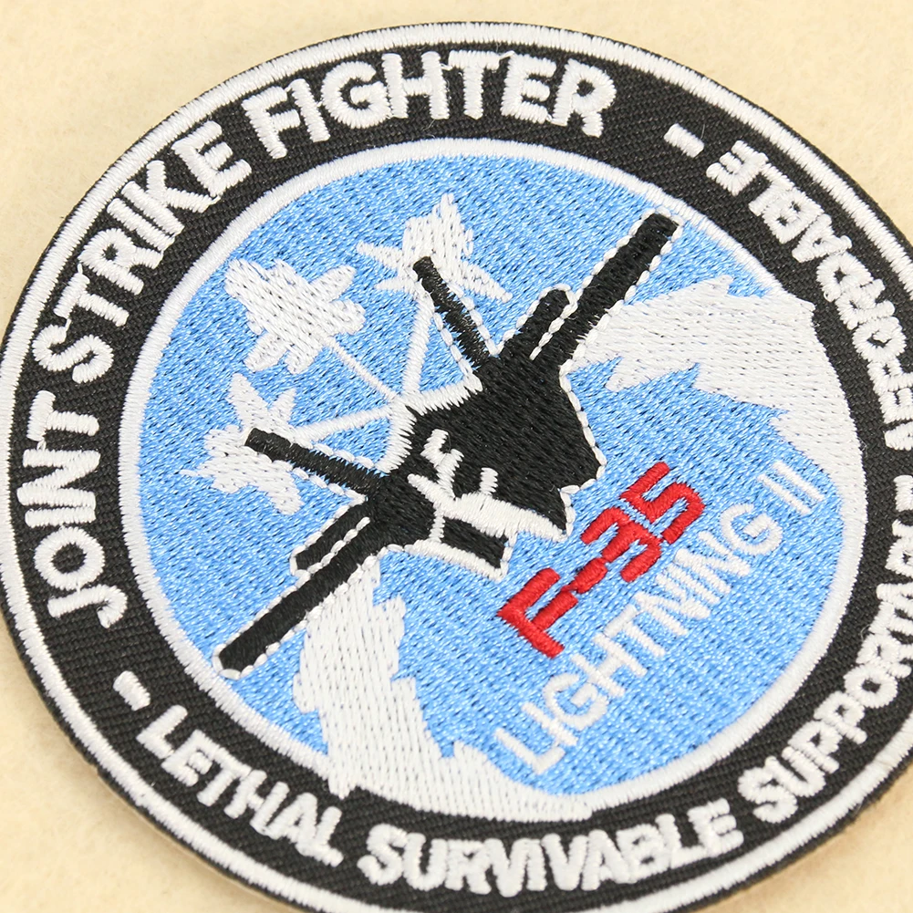 2 sztuk błyskawica II F35 Fighter Patch samolot samoloty aplikacje haft wojskowy żelazko na Badage szycia DIY armia amerykańska Cosplay