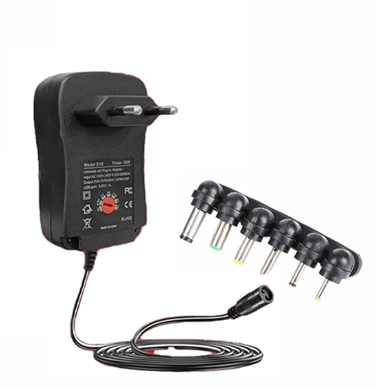 4.5V 5V 6V 7.5V 9V 12V 2A/2.5A Adapter Adjustable Power Adapters USB Universal Charger Switch Power Supply EU Plug-DTA9