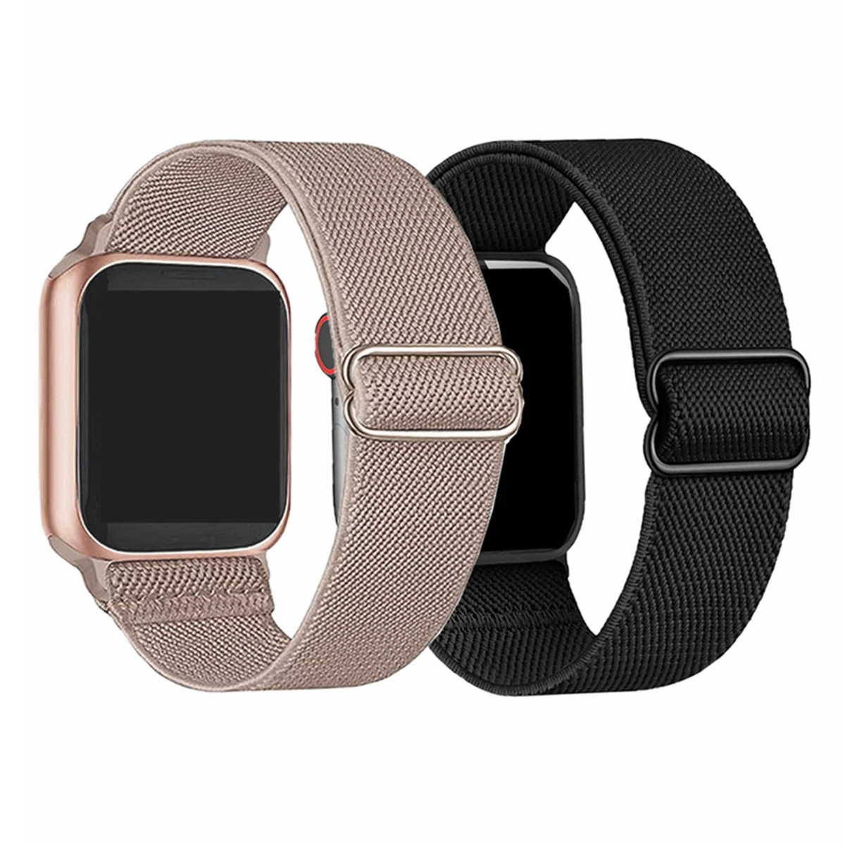 2pcs/pack Nylon Loop For Apple Watch 8 Band 45mm 44mm 42mm 38mm40mm41mm Elastic Replacement Belts Iwatch Ultra Series 11 10 9 8