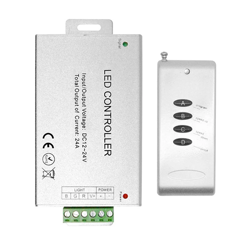 VOFUN-12A LED Controller 4 Key RGB Controller Wireless RF Module Dimmer Dimming System For RGB Strip Light DC12-24V