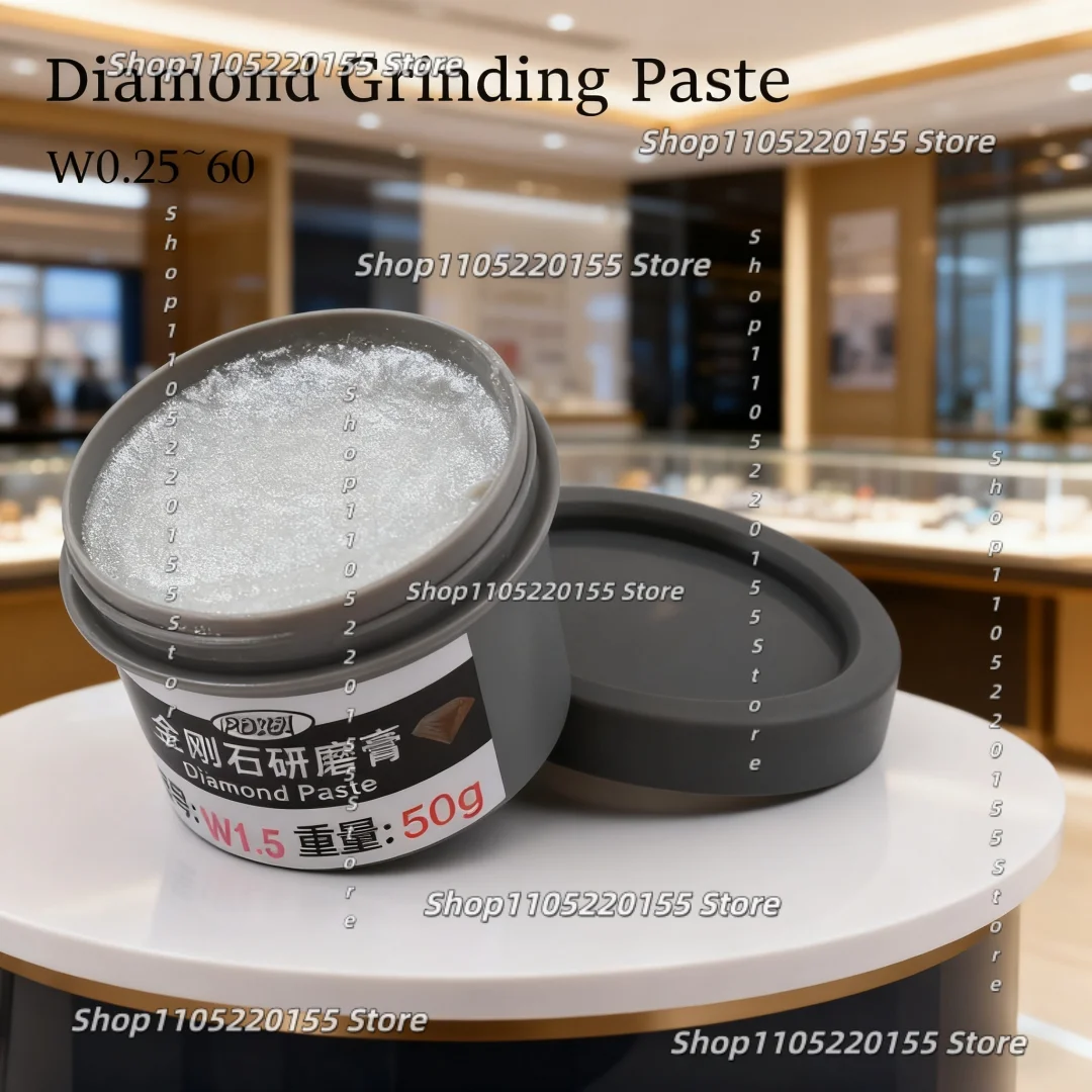 50g Diamond Ginding Paste Compound Metal Mirror Polishing Lapping W0.25-60 for Glass Jade Jewelry Watch Surface Scratch Removal