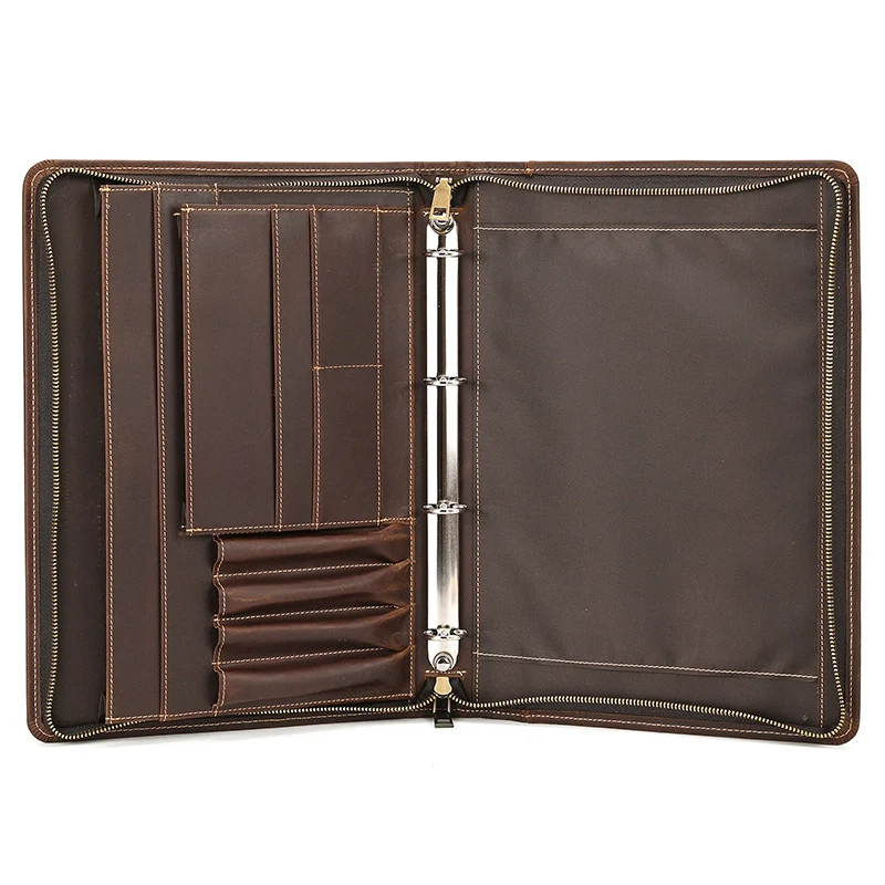 Luufan Mens Clutch Bag Para arquivos A4 couro Genuíno zip em torno Homem Documento saco iPad Caso Couro Homem Negócios Bolsa Telefone Bag