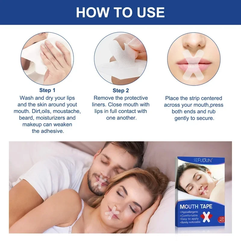 Anti Snoring Mouth Tape Transparent Sleep Strips Stickers Better Nose Breathing Improved Nighttime Sleep Less  Snoring Lip Patch