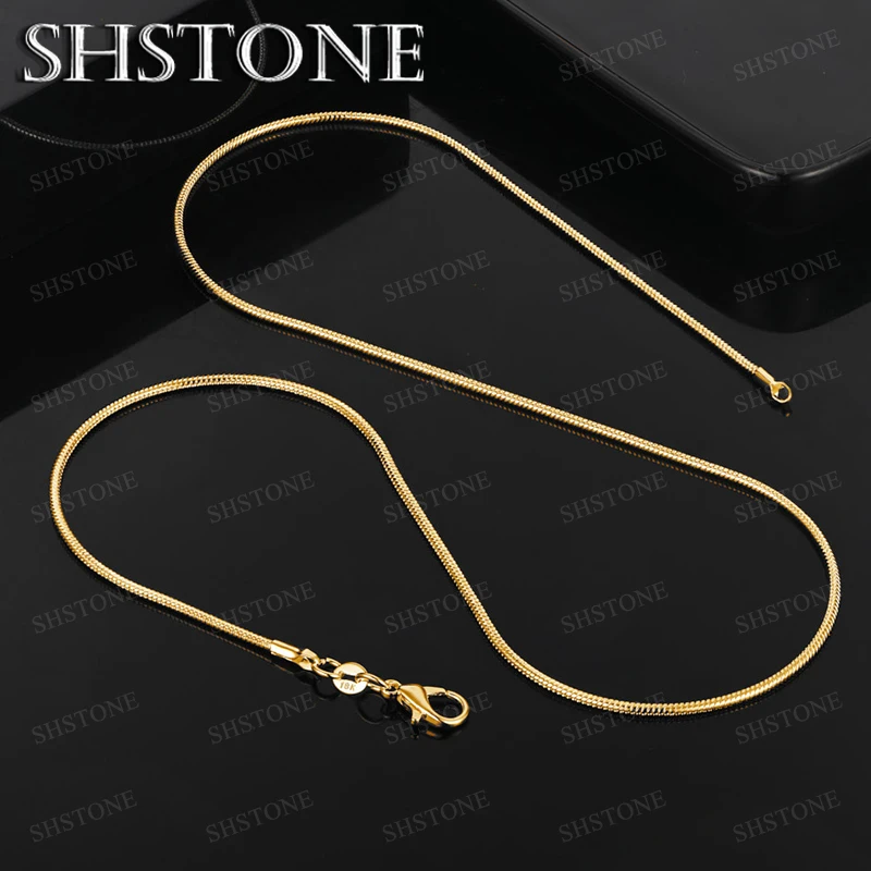 

New 40-75cm 18k Gold Snake Chain Necklace For Men Women Fashion Simple Unique Jewelry Accessories Engagement Wedding Party Gift