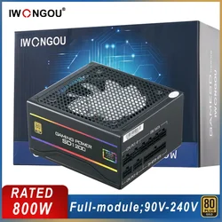 IWONGOU 80plus 800w Power Supply For PC Gaming Full-Module DC-DC Design Source Power GAMESD1200 PSU