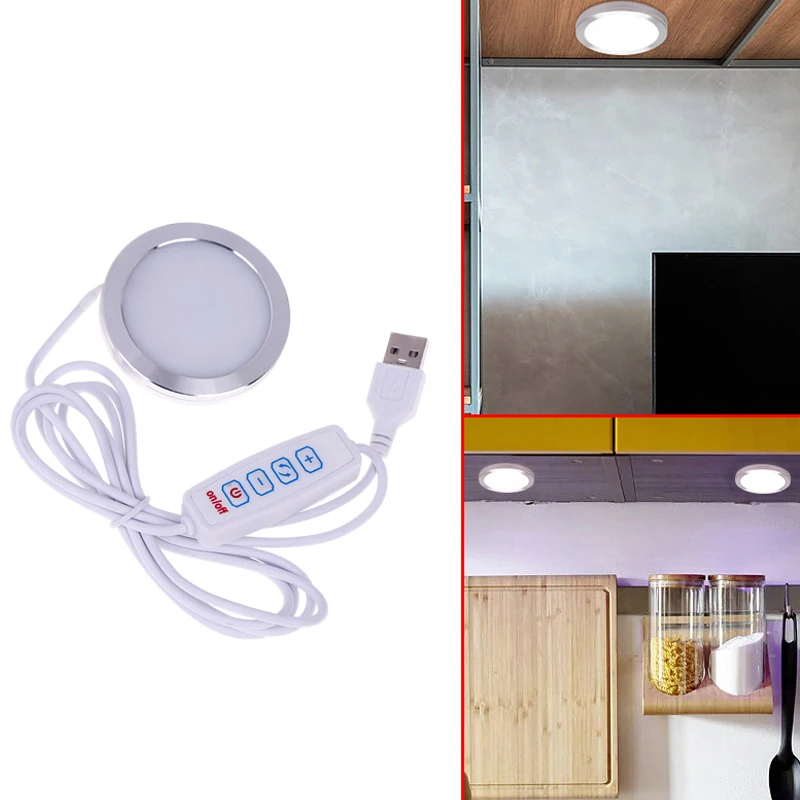 

8MM USB DC5V 2W Dimmable Spotlight Surface Mounted Mini LED Lighting Circular Ceiling Light DIY Light Exhibition Cabinet Lamp