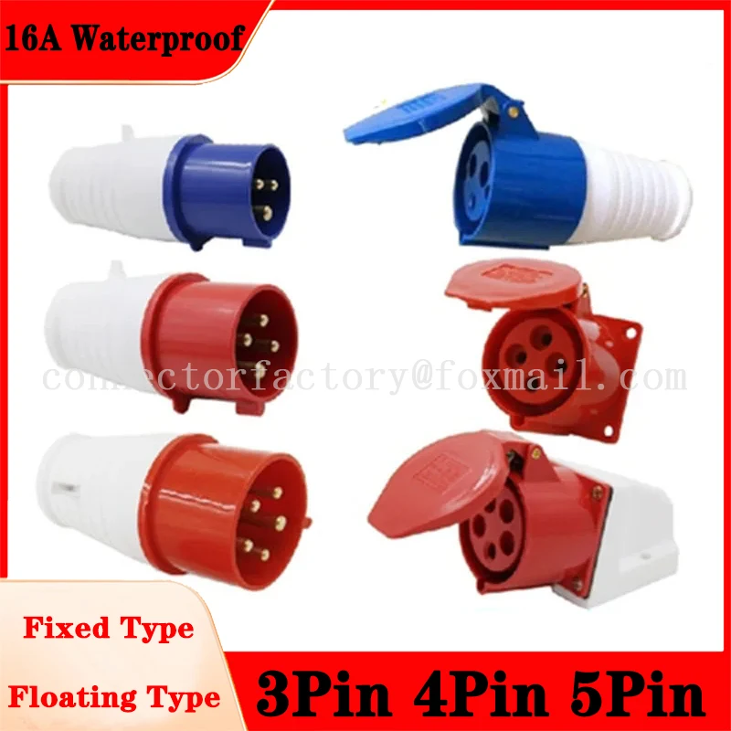 

16A Lndustrial Plug Waterproof Explosion-proof Aviation Plug Docking Socket Connector Three-phase Electric 3-core 4-core 5-hole