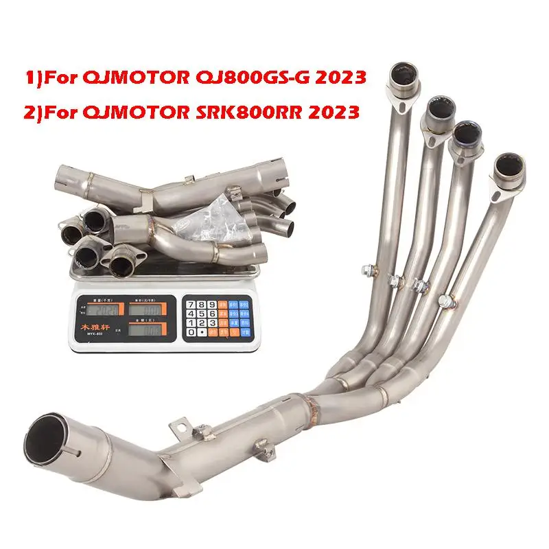 

Motorcycle Exhaust System Front mid Link Pipe Titanium Alloy Connect Tube Slip On Original For QJMOTOR QJ800GS-G SRK800RR 2023