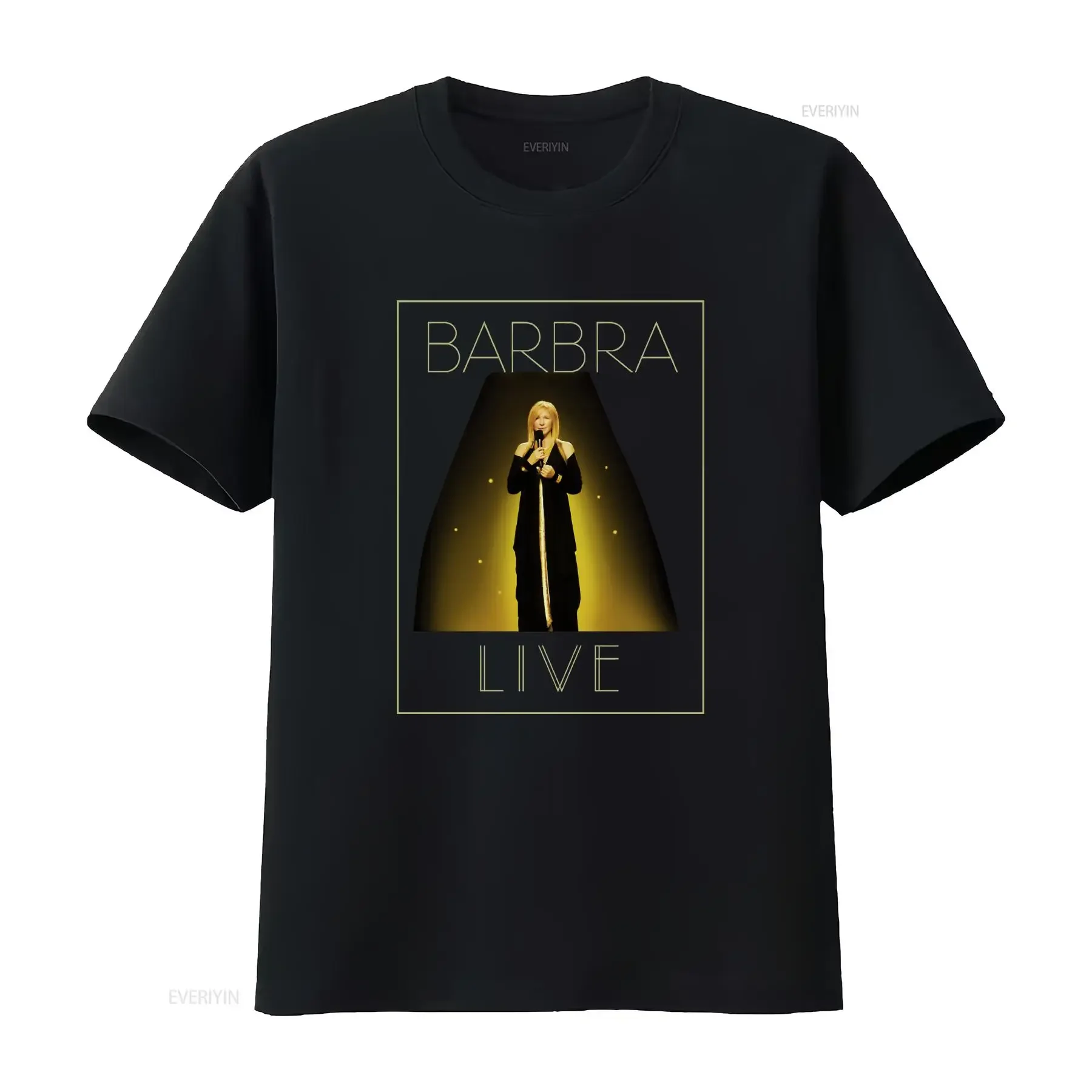 NWOT Barbra Streisand Live Tour 2012 T Shirt in Black Sz M vintage Washed fashion designer clothes Versatile Breathable