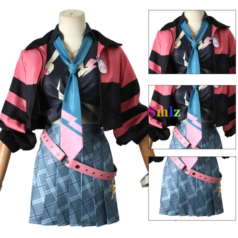 Kotoka toraime cosplay anime virtual cool suit costume vtuber girl jackets skirts accessories luxiem role set