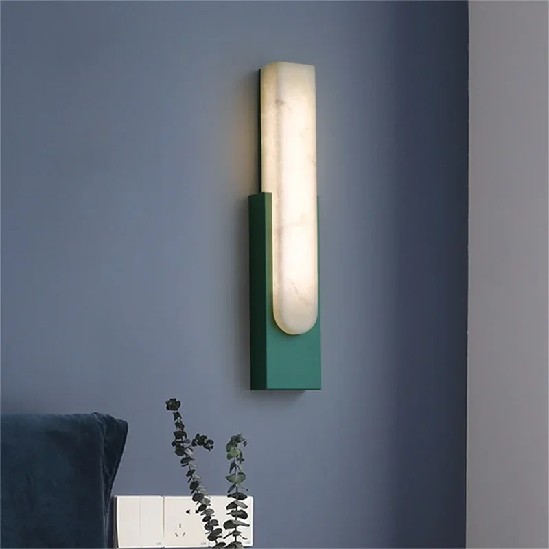 SEAN Nordic Wall Lamp Modern Creative Fixtures Rectangle Design Marble LED Indoor Living Room Bedroom Lighting