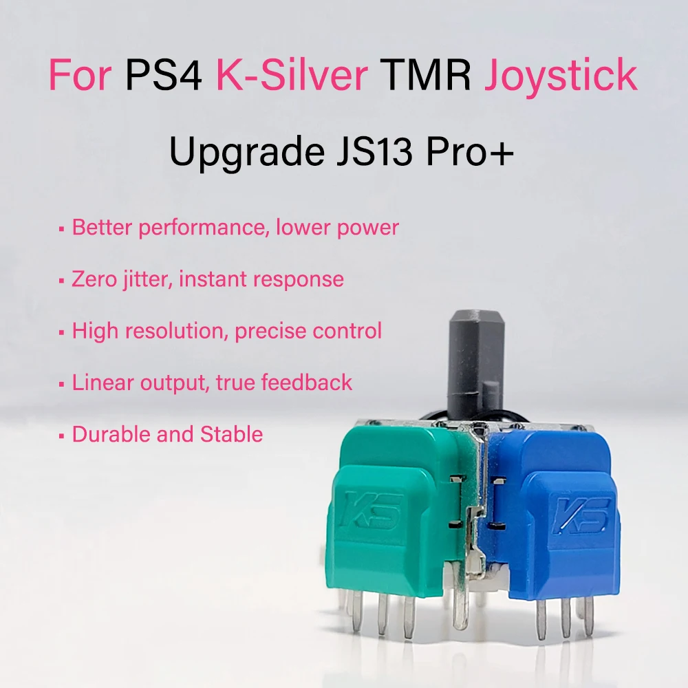2/10pcs K-Silver JS13 PRO+ TMR Joystick for PS4 DUALSHOCK 4 Analog