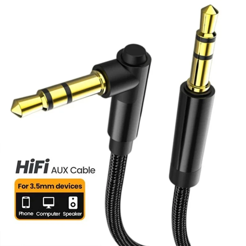 HIFI Speaker Aux Cable 3.5mm Audio Cable for Car Headphone Phone Audio 3.5mm Jack Speaker Converter Cables for Samsung Mi 1/2/3M