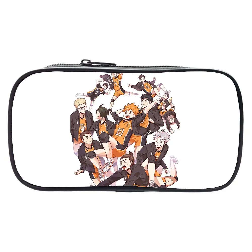 Japan Anime Haikyuu Large Capacity Pencil Books Case Fashion Style Stationery Storage School Pen Box Bag Makeup Bag Kid Gift