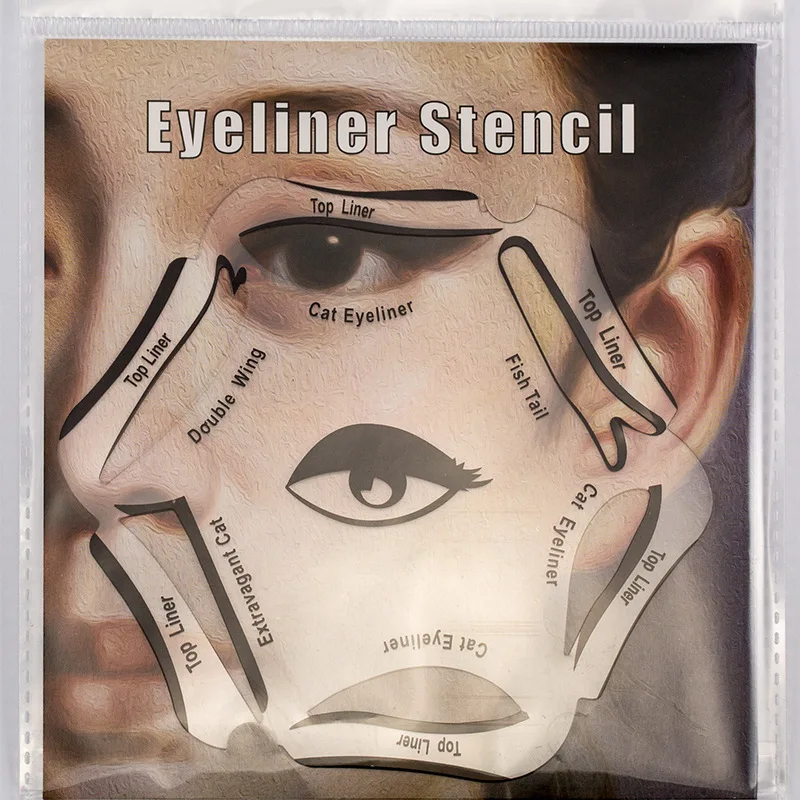 6in1 Multifunctional Cat Eyeliner Stencils Eye Models Template Eyebrows Template Card Eye Shadow Makeup Tool for Women