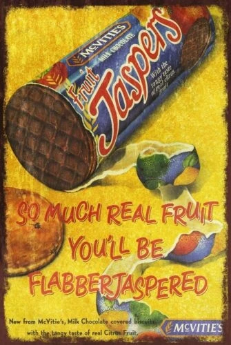 Jasper Biscuits McVities Advert Placa de letrero de pared de metal retro, snack, chocolate