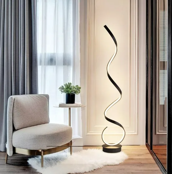 Postmodern Spiral Design Luxury Vertical Light Emitting Diode Floor Lamp
