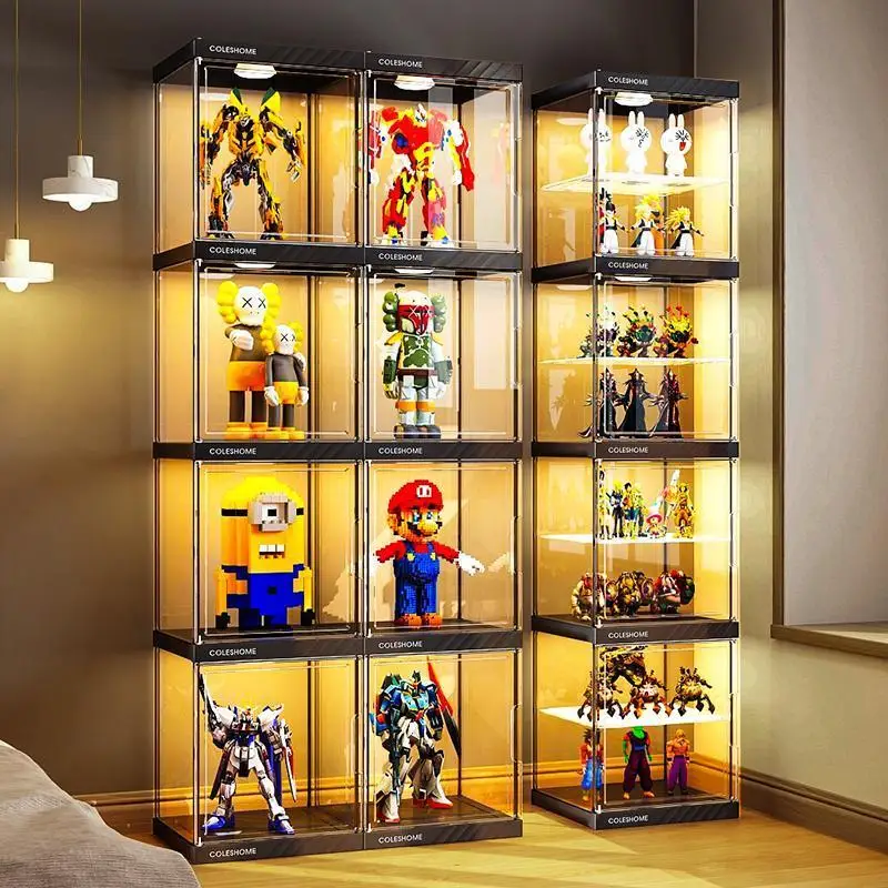 

Figure display cabinet Lego building block transparent storage box household imitation acrylic toy dust model display shelf