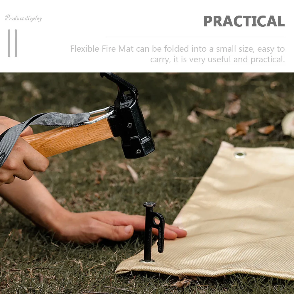 بطانية مقاومة للحريق للتخييم، حصيرة مقاومة للحريق من الألياف الزجاجية، مقاومة للحرارة، محمولة، حماية للشواية الخارجية لعشب أرضية السفينة #4