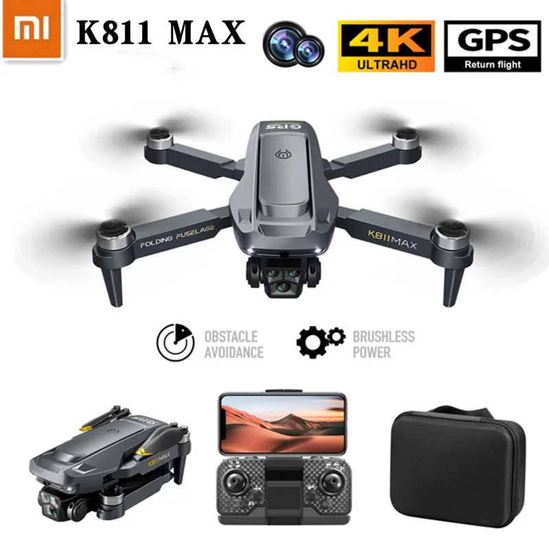 

Дрон Xiaomi K811MAX GPS с HD-камерой 6K/4K обход препятствий Wi-Fi FPV Бесщеточный складной Радиоуправляемый квадрокоптер подарки игрушки