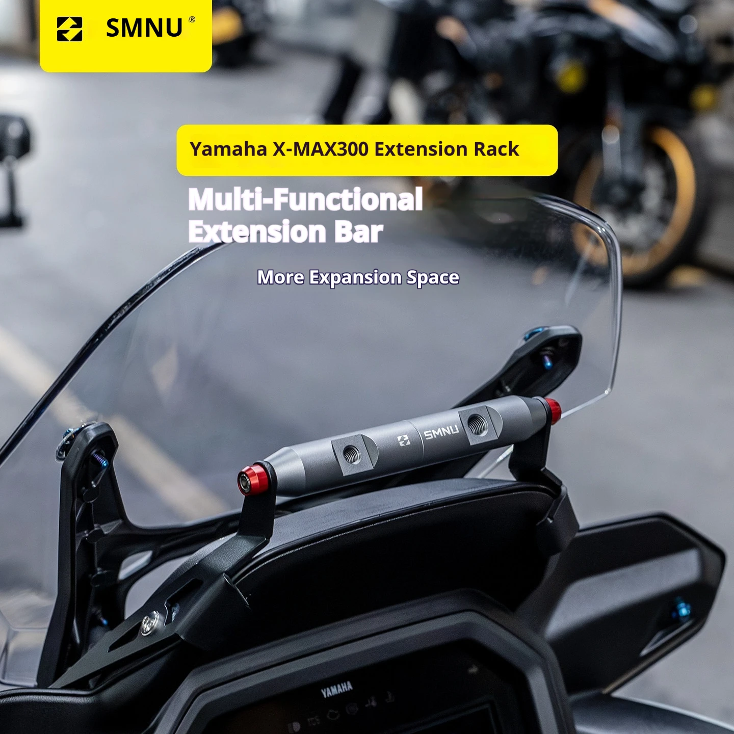 SMNU Windshield Extension Crossbar, Motorcycle GPS Phone Holder Bracket for Yamaha XMAX300 2025-2026 Modified Accessories
