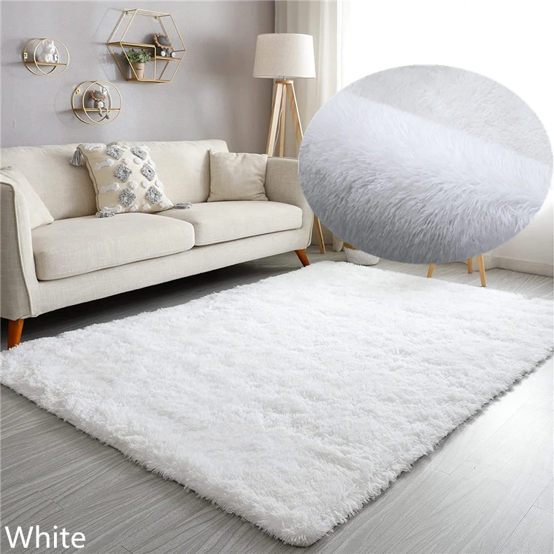 NONE Grauer Wohnzimmer-Teppich, großer Teppich, Flur, Couchtisch, Bodenmatte, 160 x 230, Kinderzimmer, Schlafzimmer, langes Haar, flauschige Bodenbelag-Teppiche 6