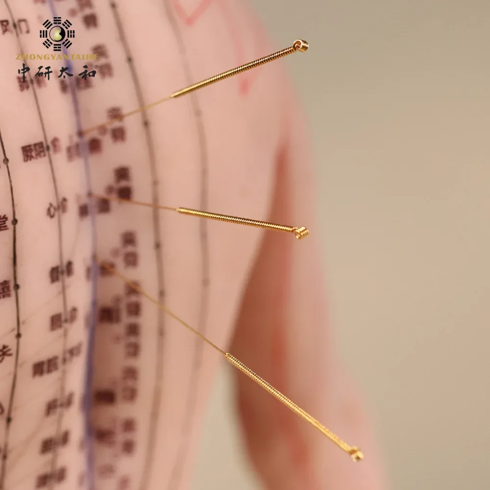 14K Gold Needles Painless Good Conductivity Acupuncture Needles with Tube Single Traditional Reuse Non-sterile Gold Acupuncture - Image 3