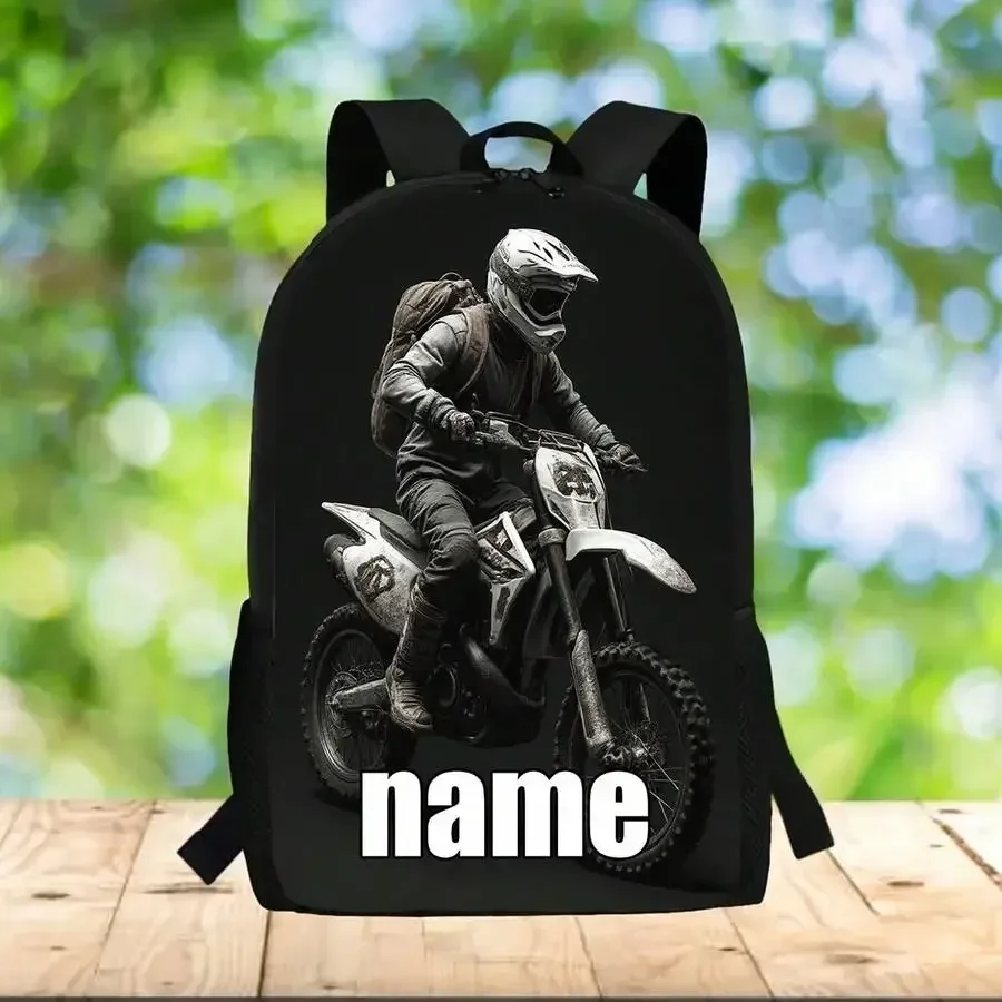 Custom Bag Customizable Off-Road Motorcycle Backpack With 17-Inch Laptop Compartment, Water Bottle Holder & Adjustable Straps -
