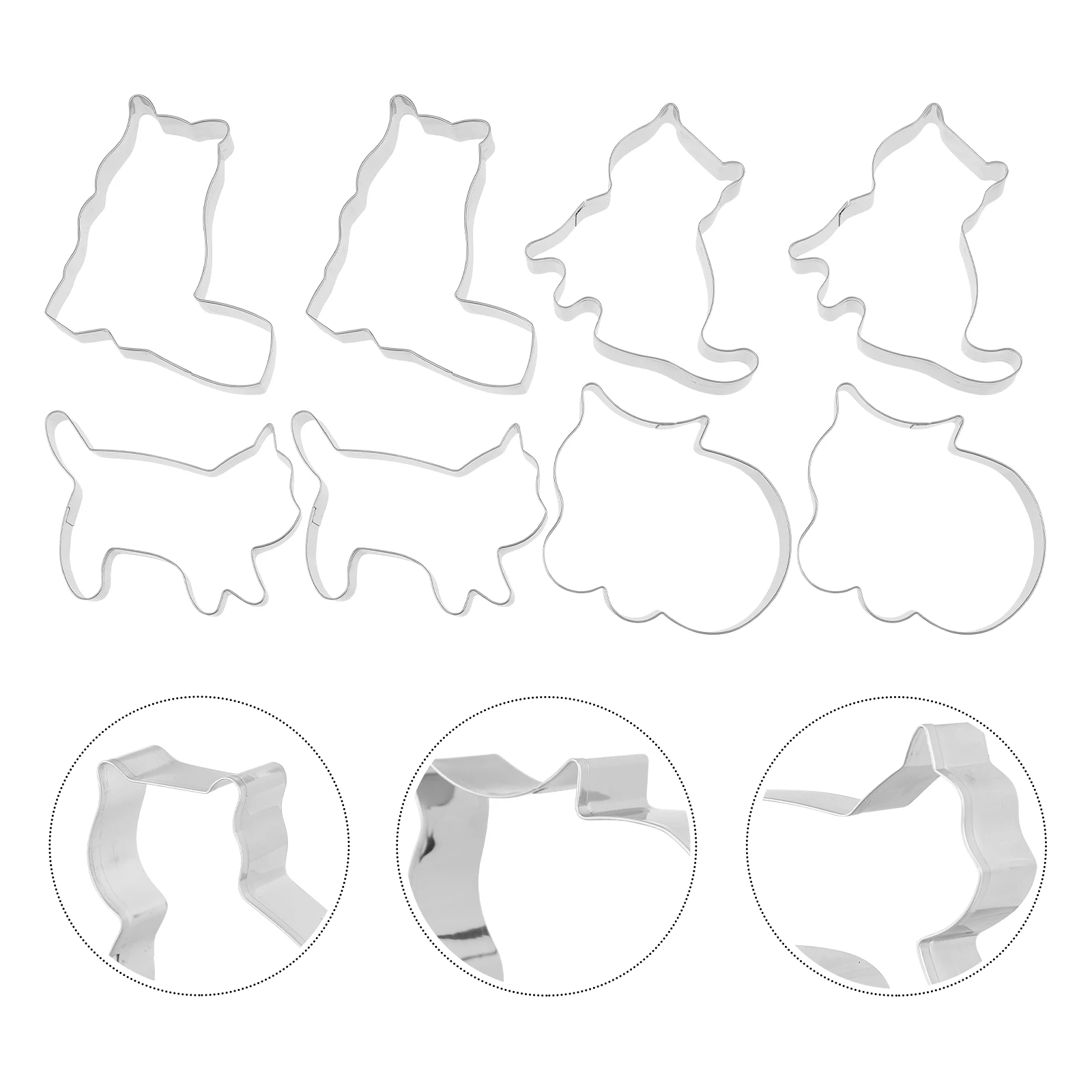 

8pcs Cat Shape Cookie Cutter Stainless Steel Baking Mold DIY Tools For Cake Biscuit Chocolate Decoration Gifts Kids Party