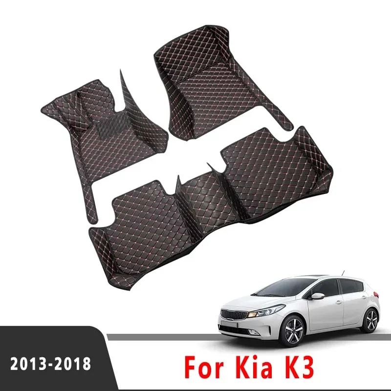 LHD Car Floor Mats Interior Carpets Custom Waterproof Protect Auto Rugs For Kia K3 2018 2017 2016 2015 2014 2013 Cerato Forte