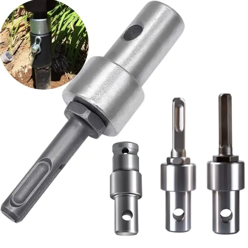 1Pcs Round Shank 2 Slots Drill Bit Adapter SDS Arbor Connector For Earth Auger Head Connector Hammers Drilling Bit Nut Head