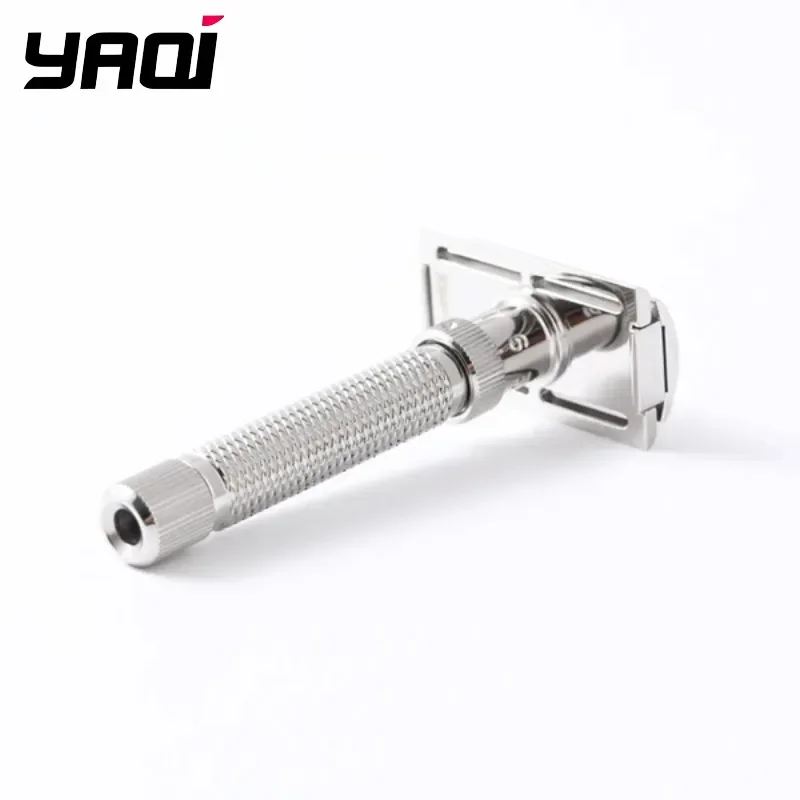 YAQI Adjustable Safety Razor Double Edge Chrome Metal 1 to 6 Settings Manual Shaver Wet Shaving Razor for Men Gift