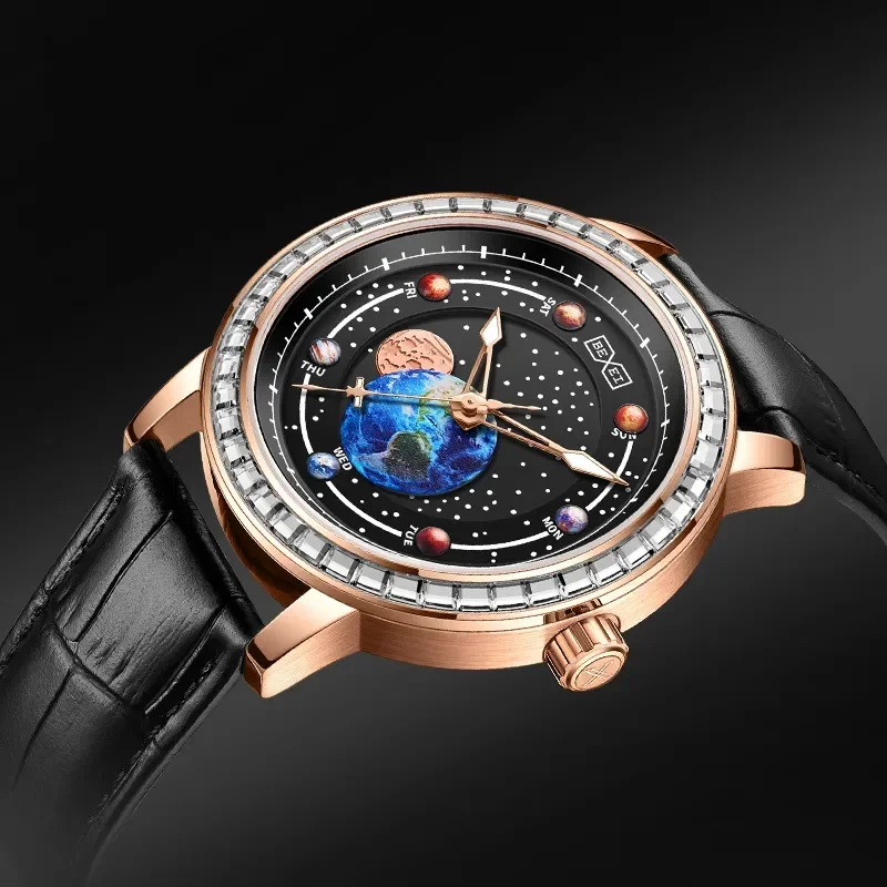 

Роскошные мужские часы серии Astrology, светящиеся деловые автоматические механические часы, мужские часы с сапфировым стеклом, водонепроницаемые