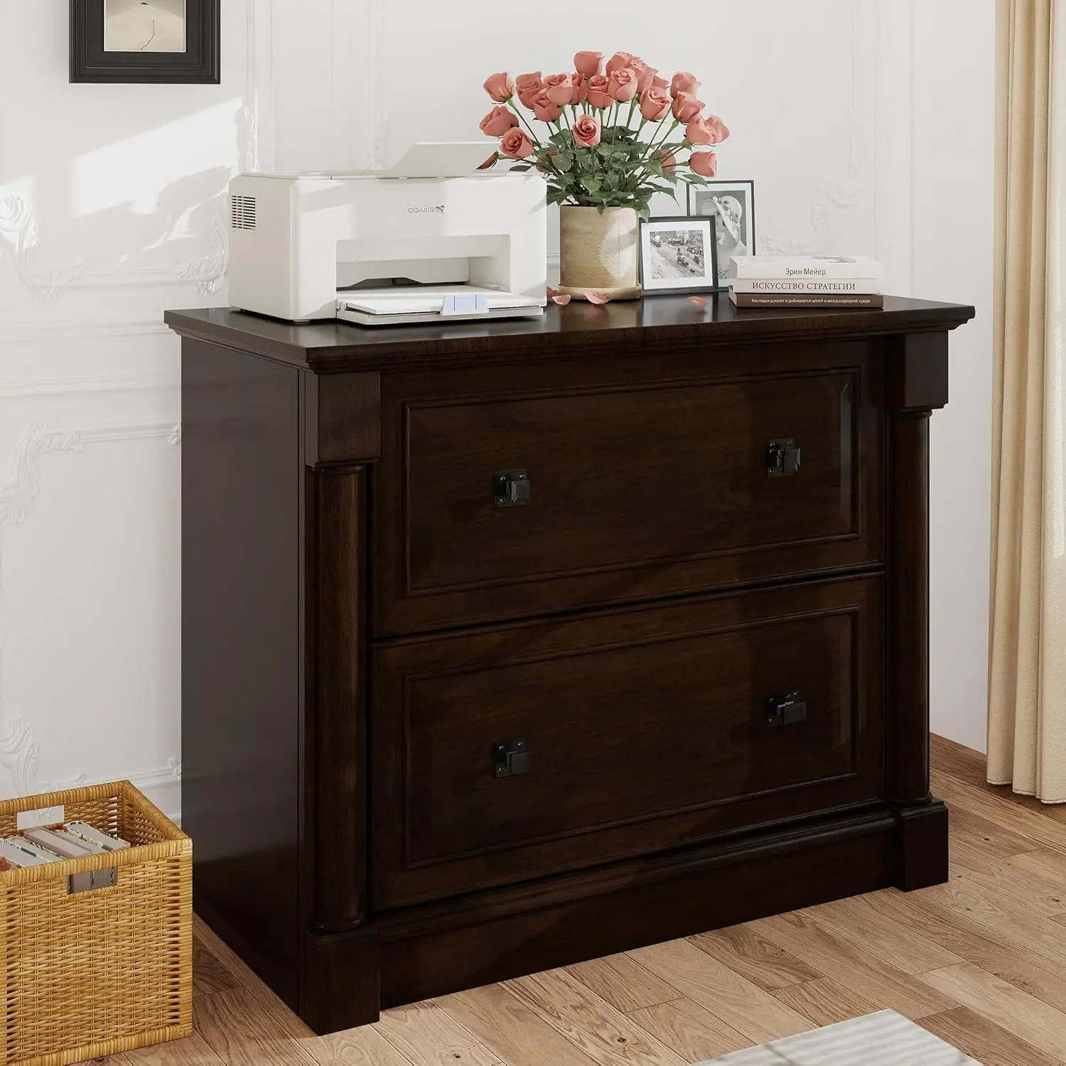 2 Drawer File Cabinet Farmhouse Lateral File Cabinet with Hanging File Folders,Fits Letter/Legal/A4 Sizes, Customized