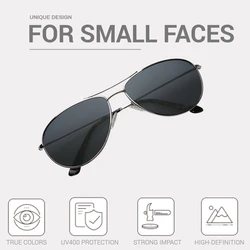 MAXJULI Baby Sea Polarized Aviator Sunglasses for Small to Medium Face 8017