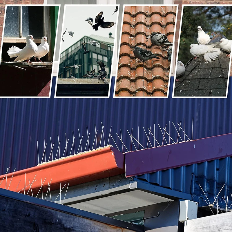 Stainless Steel Bird Spikes 2Pcs Pigeon Spikes Deterrent Wire Spikes Garden Fence Roof Bird Repeller Squirrel Cat Repeller view 2