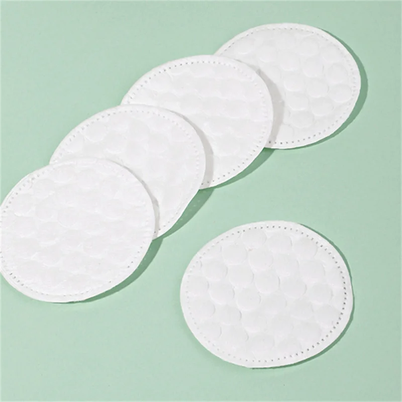 100 stks/200/400 stks Zacht Ademend Rond Wattenschijfje Met dubbelzijdige Textuur Voor Dagelijkse Gezichtsreiniging en Make-up Remover