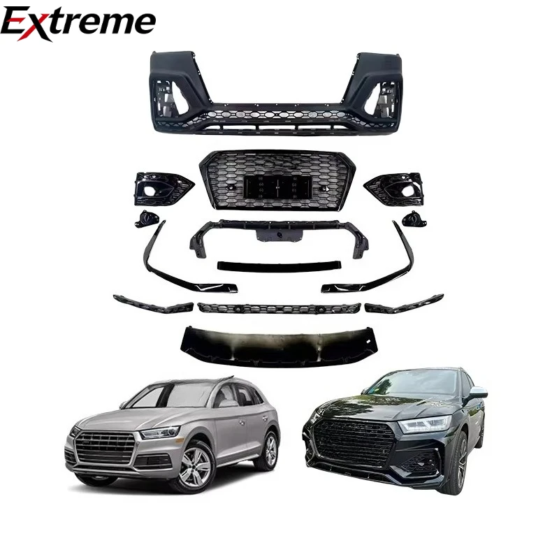 New Arrival Painted With Color Car Bumper Grille Exhaust Pipe Bodykit for Audi Q5 Upgrade to RSQ5 Body Kit 2018-2020